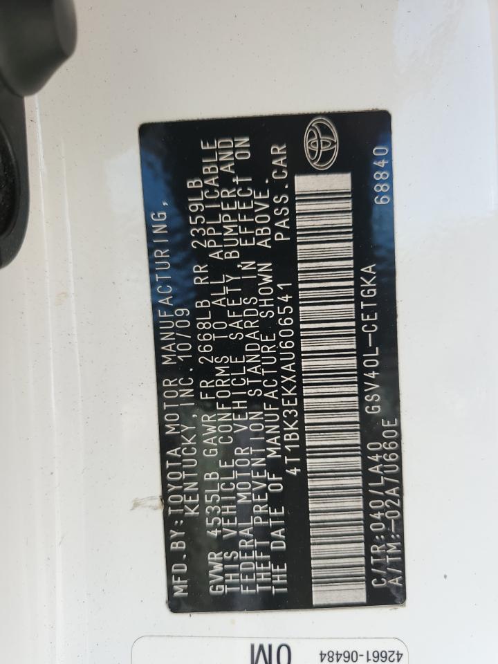 2010 Toyota Camry Se VIN: 4T1BK3EKXAU606541 Lot: 85914595