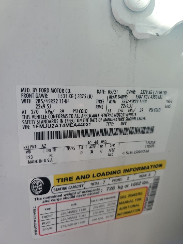 2021 Ford Expedition Limited VIN: 1FMJU2AT4MEA44021 Lot: 86877845