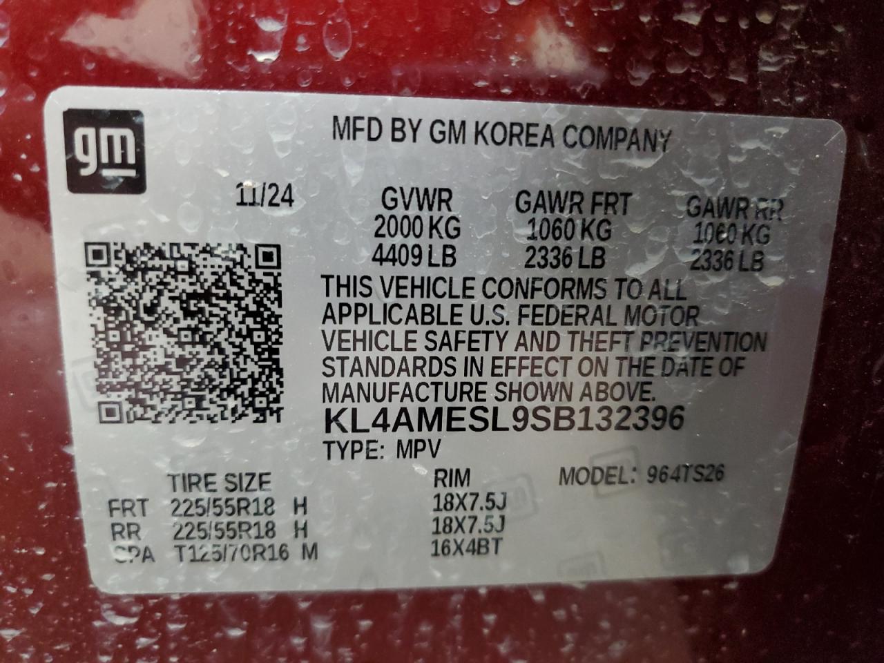 2025 Buick Encore Gx Sport Touring VIN: KL4AMESL9SB132396 Lot: 85135965