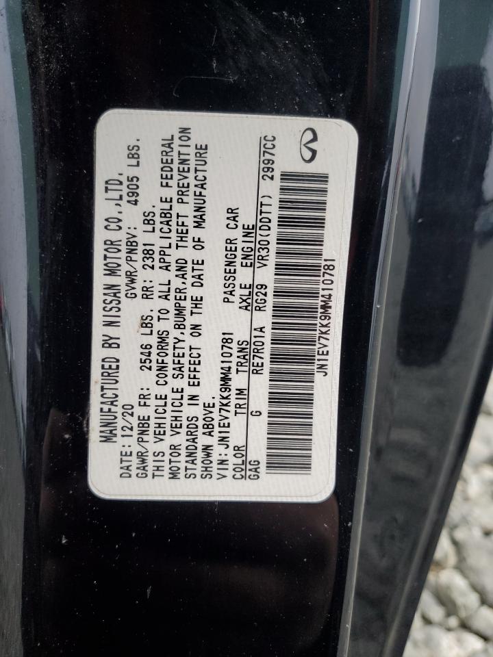 2021 Infiniti Q60 Luxe VIN: JN1EV7KK9MM410781 Lot: 90946895