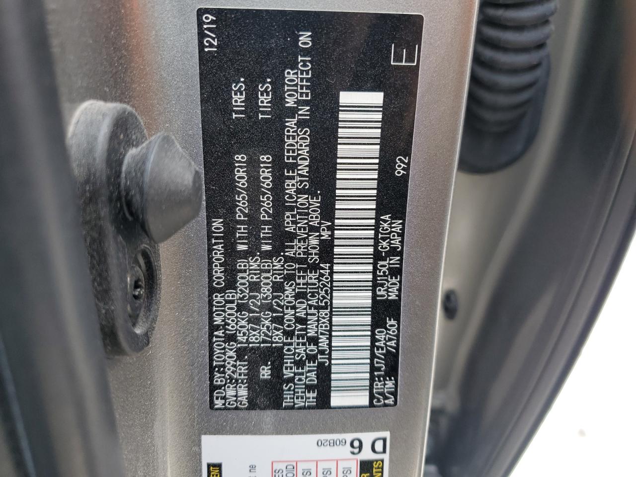 2020 Lexus Gx 460 Premium VIN: JTJAM7BX8L5252644 Lot: 85370325