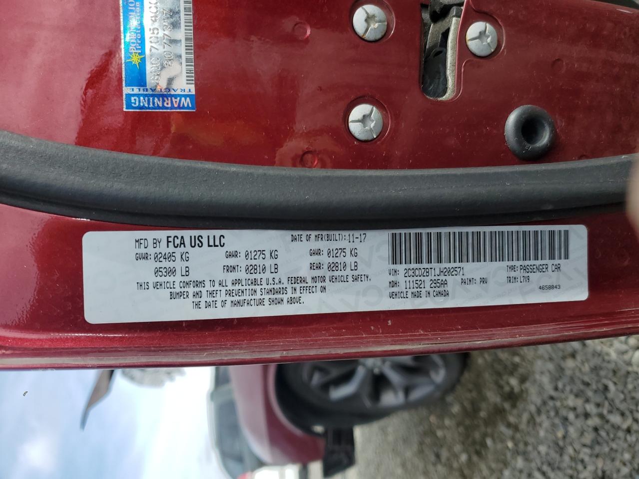 2018 Dodge Challenger R/T VIN: 2C3CDZBT1JH202571 Lot: 87456475