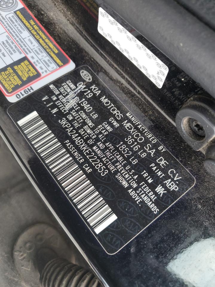 2019 Kia Rio S VIN: 3KPA24ABXKE222853 Lot: 81986565