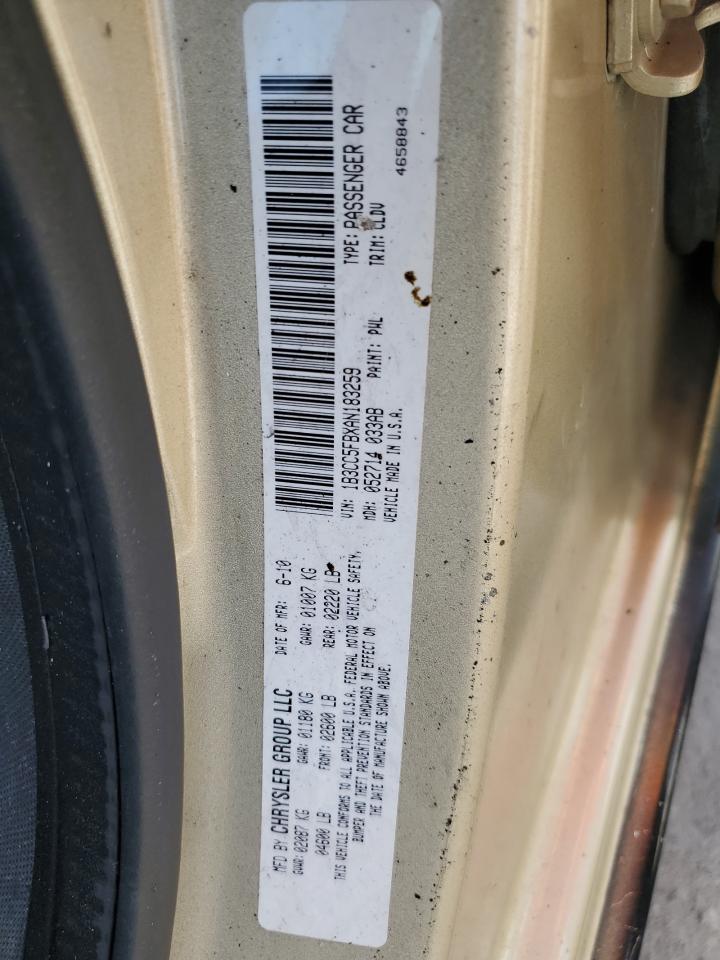 2010 Dodge Avenger R/T VIN: 1B3CC5FBXAN183259 Lot: 85716845