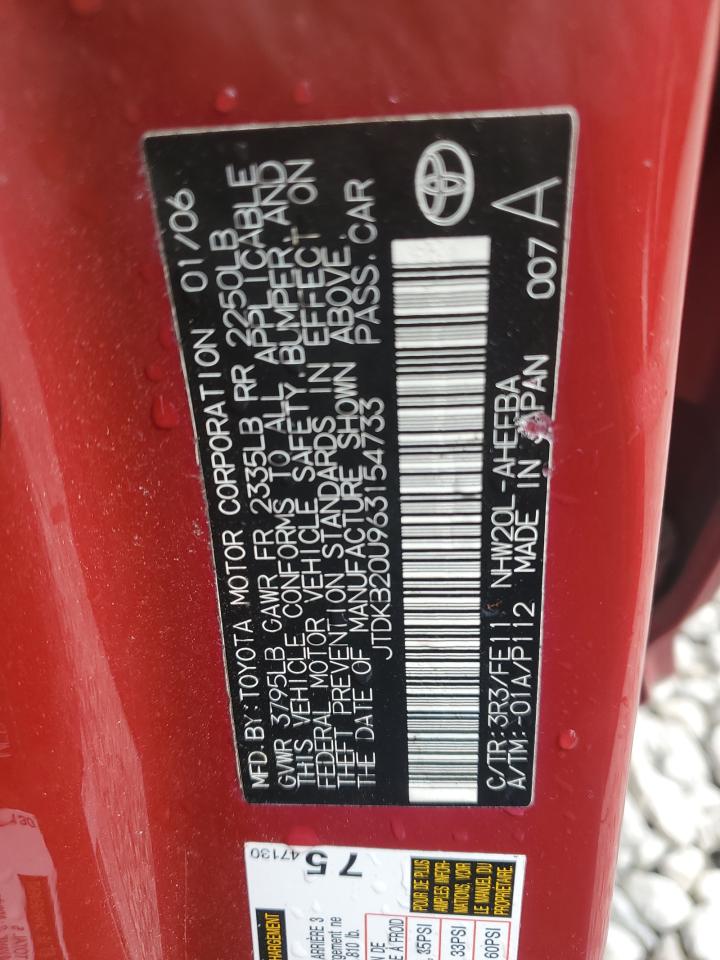 2006 Toyota Prius VIN: JTDKB20U963154733 Lot: 81936005