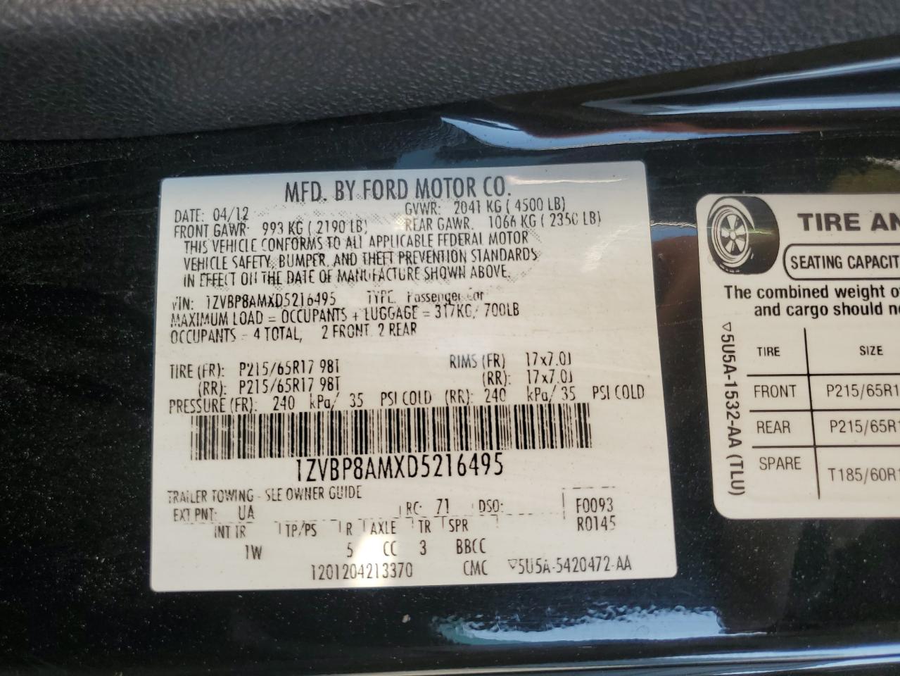 2013 Ford Mustang VIN: 1ZVBP8AMXD5216495 Lot: 90684215