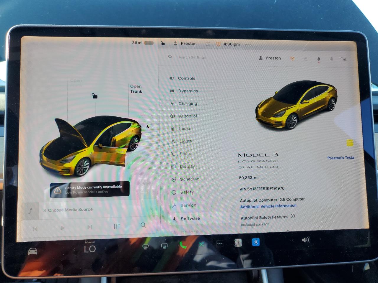 2019 Tesla Model 3 VIN: 5YJ3E1EB1KF191978 Lot: 87070735