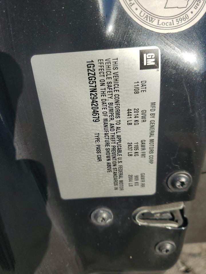 2009 Pontiac G6 VIN: 1G2ZG57N294204679 Lot: 82210325