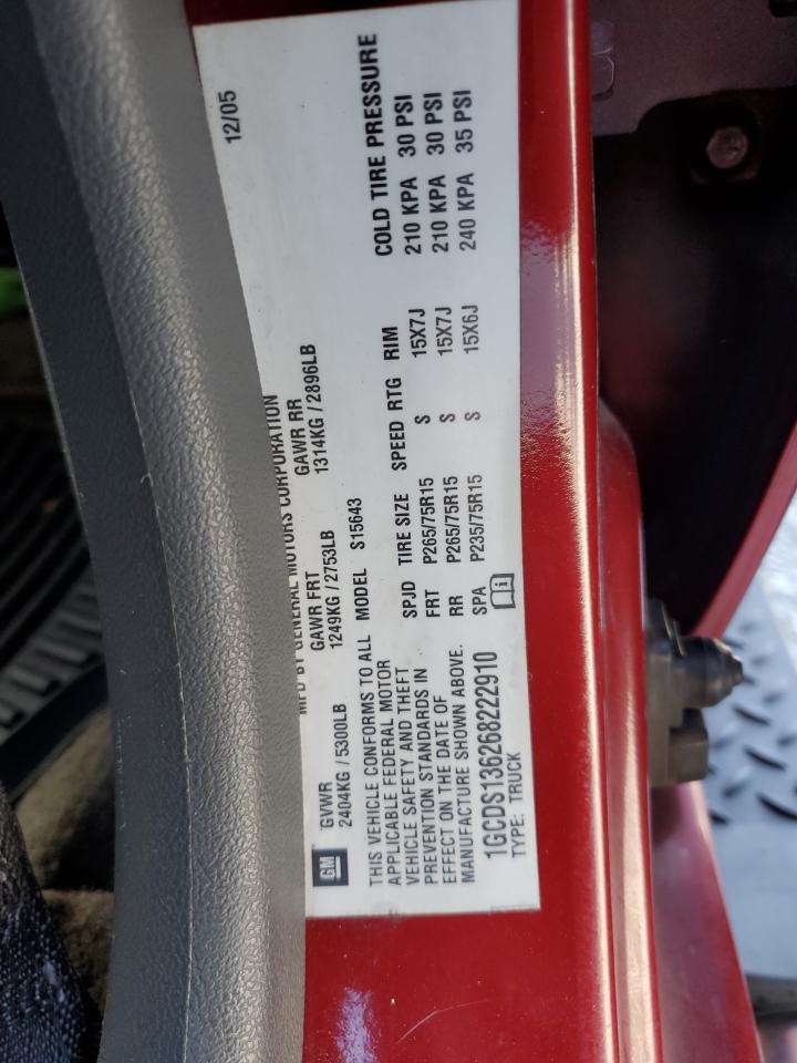 2006 Chevrolet Colorado VIN: 1GCDS136268222910 Lot: 81869645