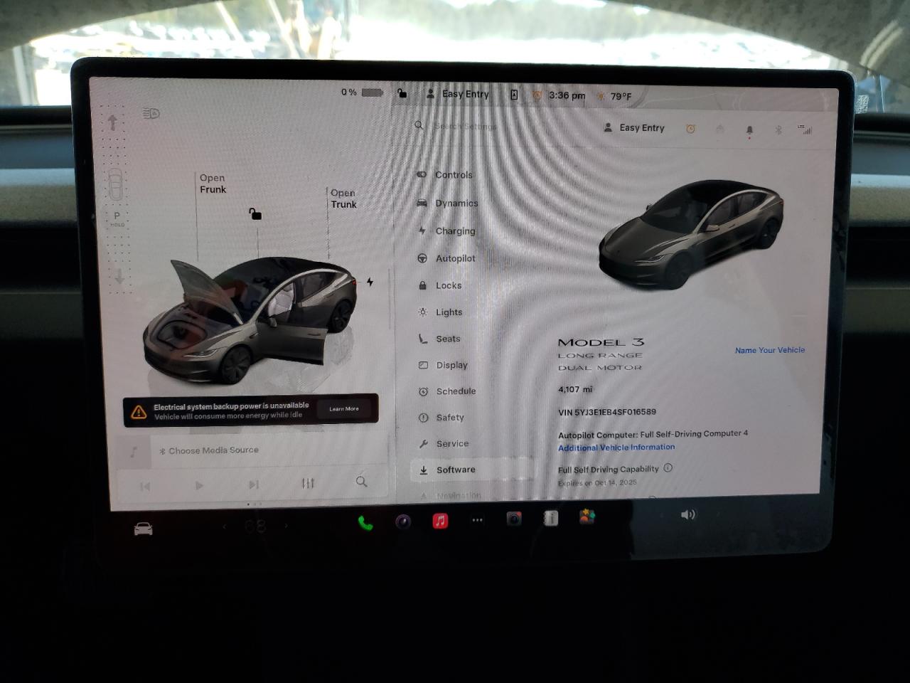 2025 Tesla Model 3 VIN: 5YJ3E1EB4SF016589 Lot: 86481365