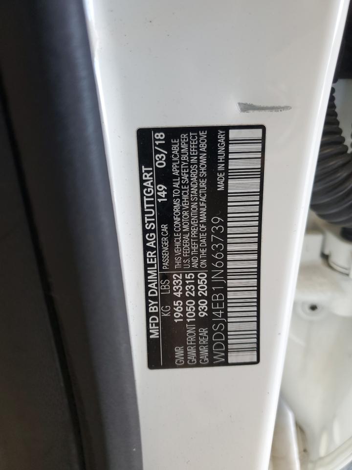 2018 Mercedes-Benz Cla 250 VIN: WDDSJ4EB1JN663739 Lot: 82522685