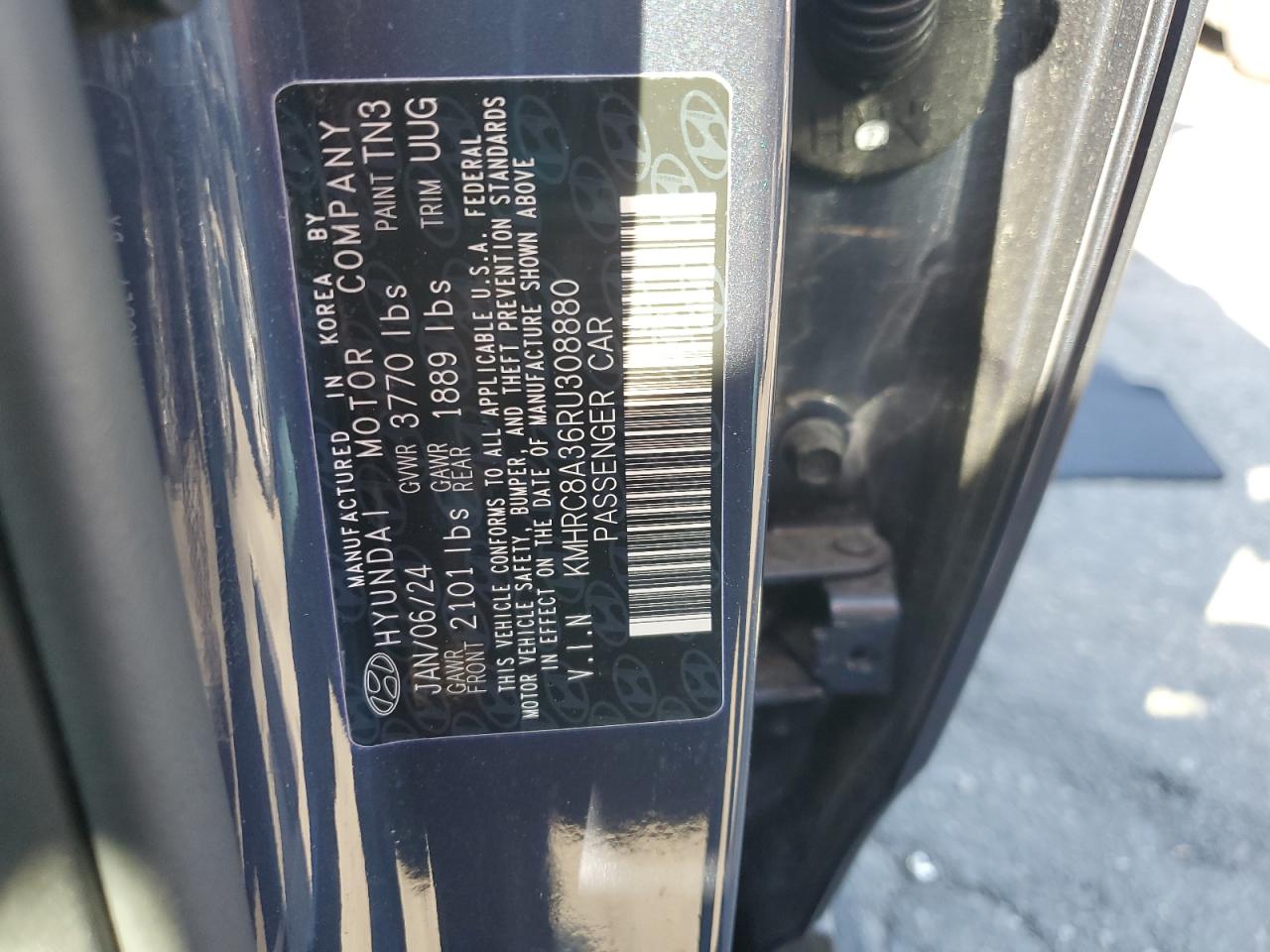 2024 Hyundai Venue Sel VIN: KMHRC8A36RU308880 Lot: 84920545