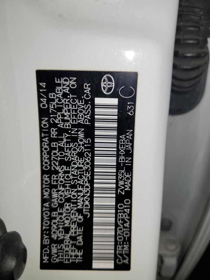 2014 Toyota Prius Plug-In VIN: JTDKN3DP5E3062115 Lot: 86040155