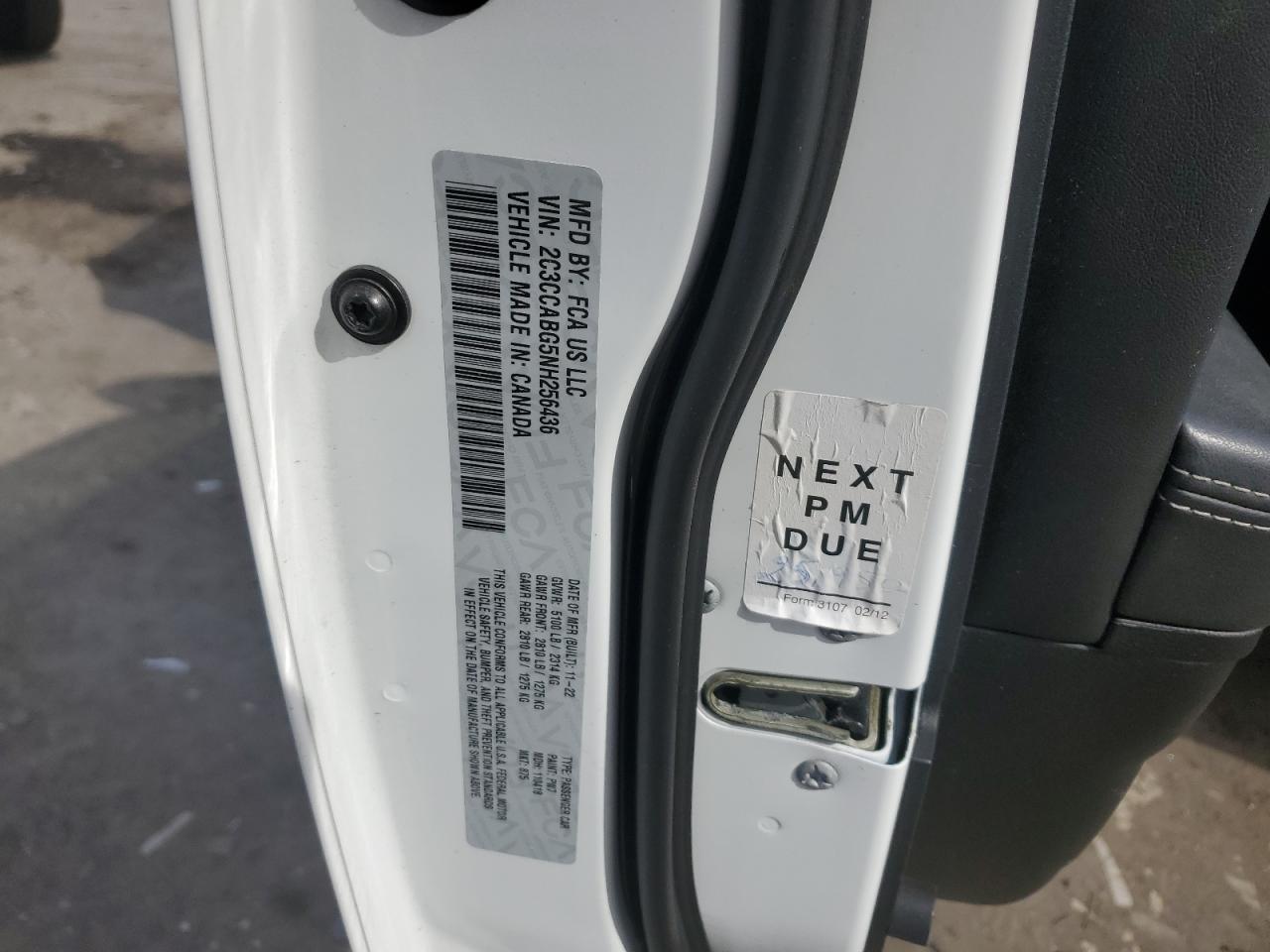 2022 Chrysler 300 S VIN: 2C3CCABG5NH256436 Lot: 82572305