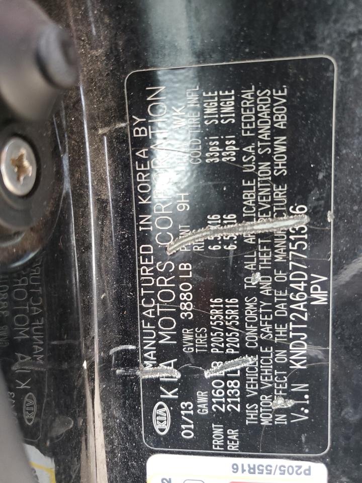 2013 Kia Soul + VIN: KNDJT2A64D7751366 Lot: 85690625