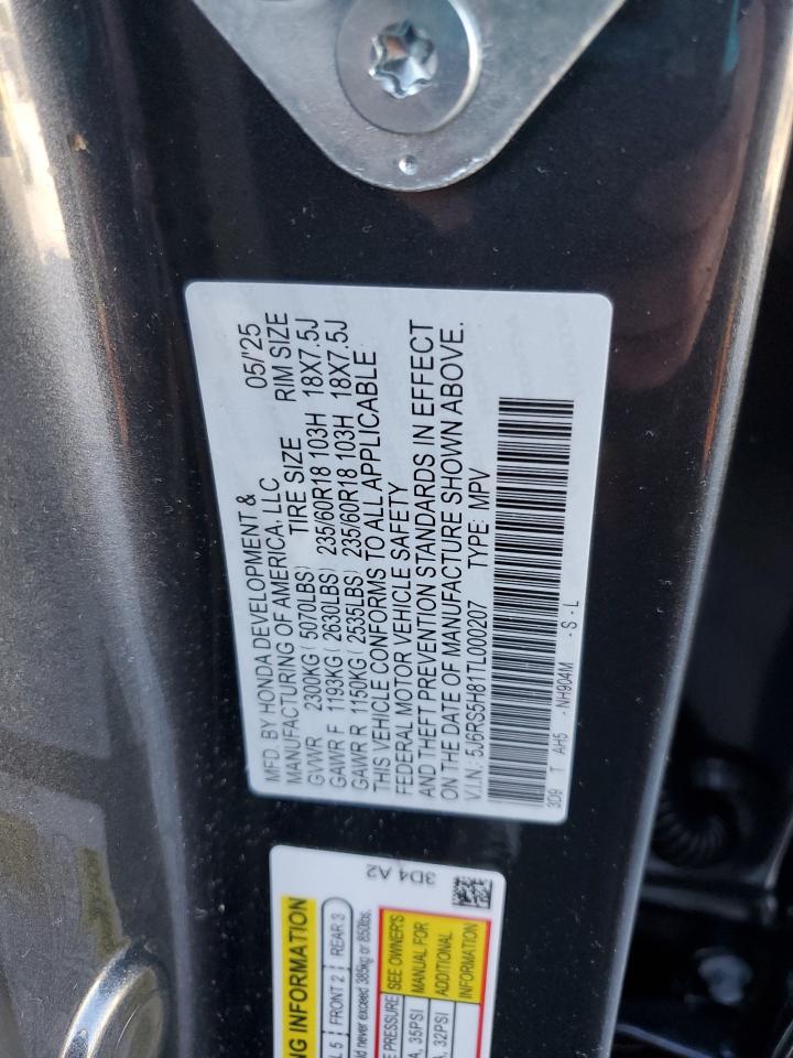 2026 Honda Cr-V Sport-L VIN: 5J6RS5H81TL000207 Lot: 82484855