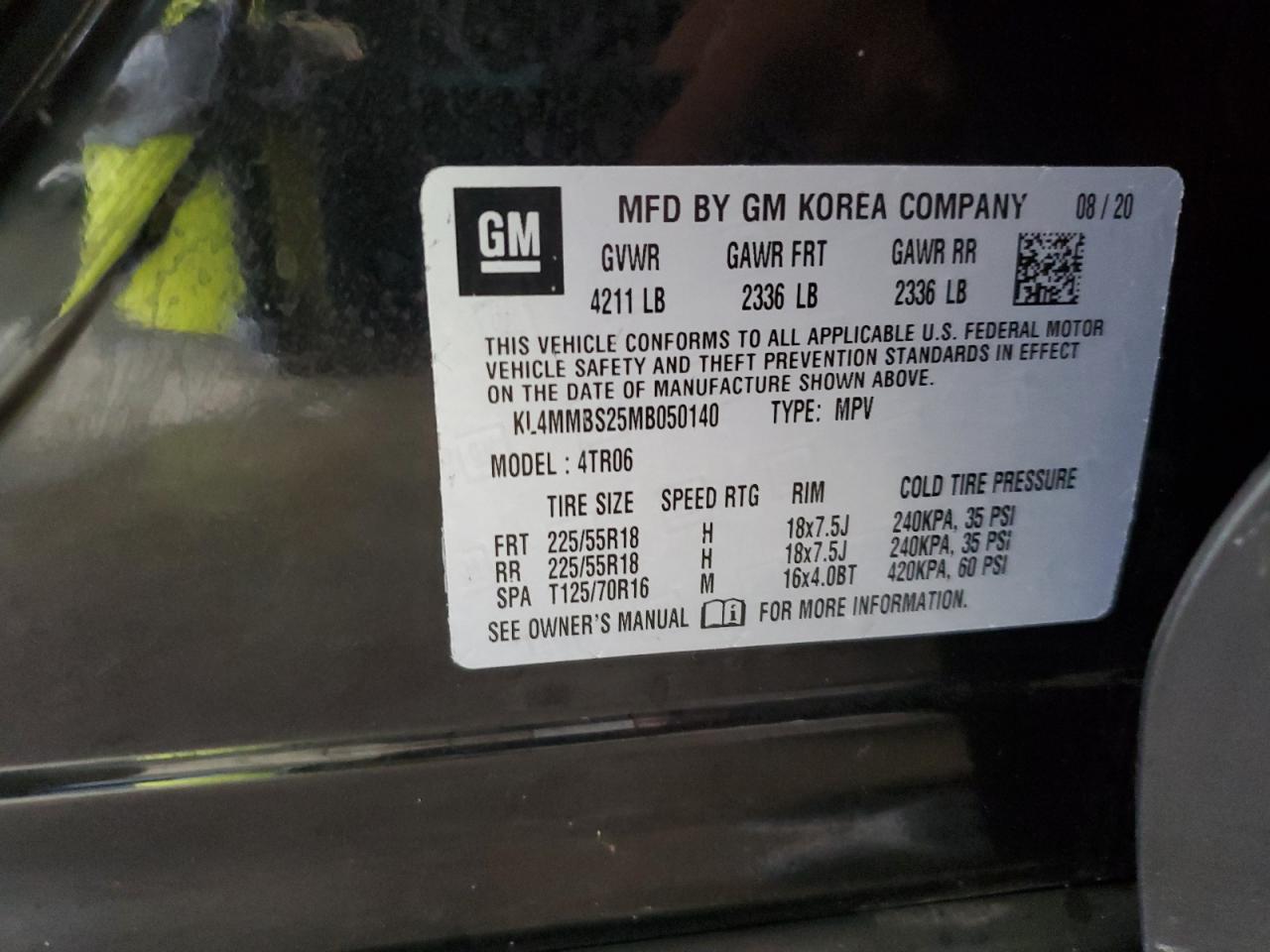 2021 Buick Encore Gx Preferred VIN: KL4MMBS25MB050140 Lot: 85109485