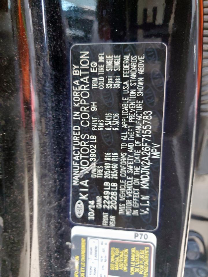 2015 Kia Soul VIN: KNDJN2A26F7155783 Lot: 85740785