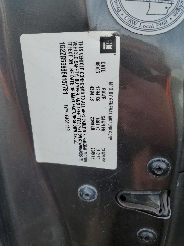 2006 Pontiac G6 Se1 VIN: 1G2ZG558864157781 Lot: 85852965