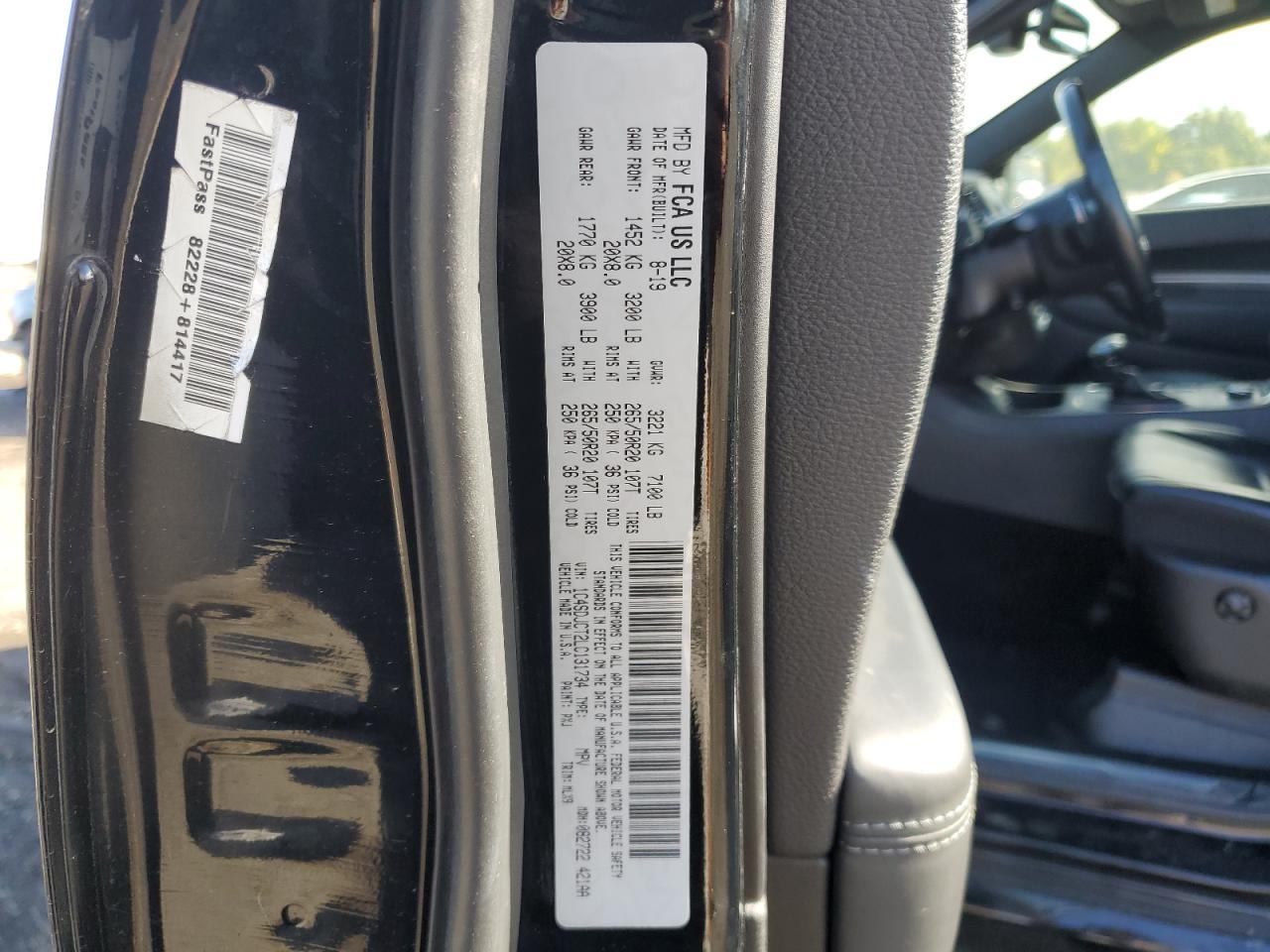 2020 Dodge Durango R/T VIN: 1C4SDJCT2LC131734 Lot: 89497285