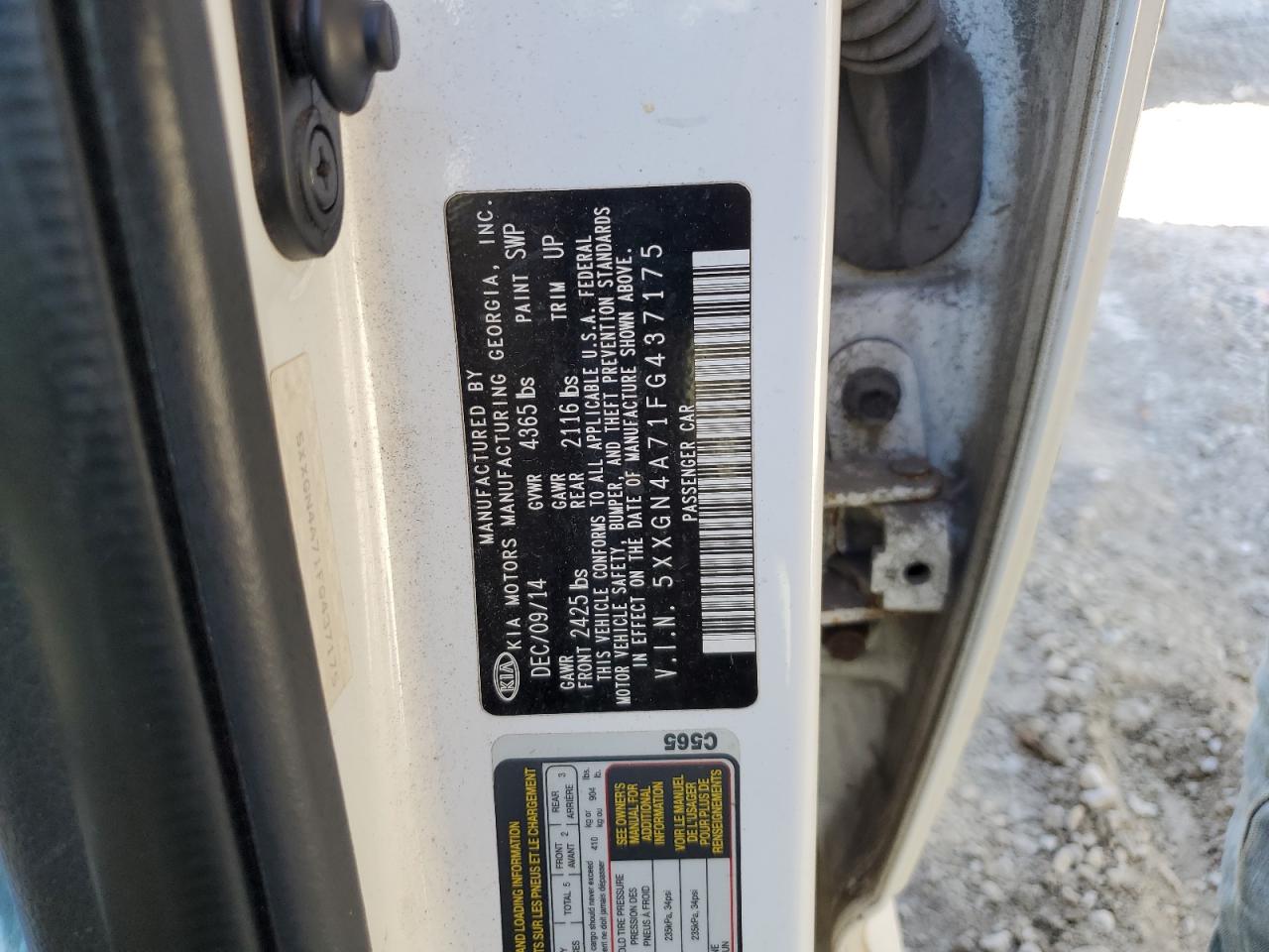 2015 Kia Optima Ex VIN: 5XXGN4A71FG437175 Lot: 81590045