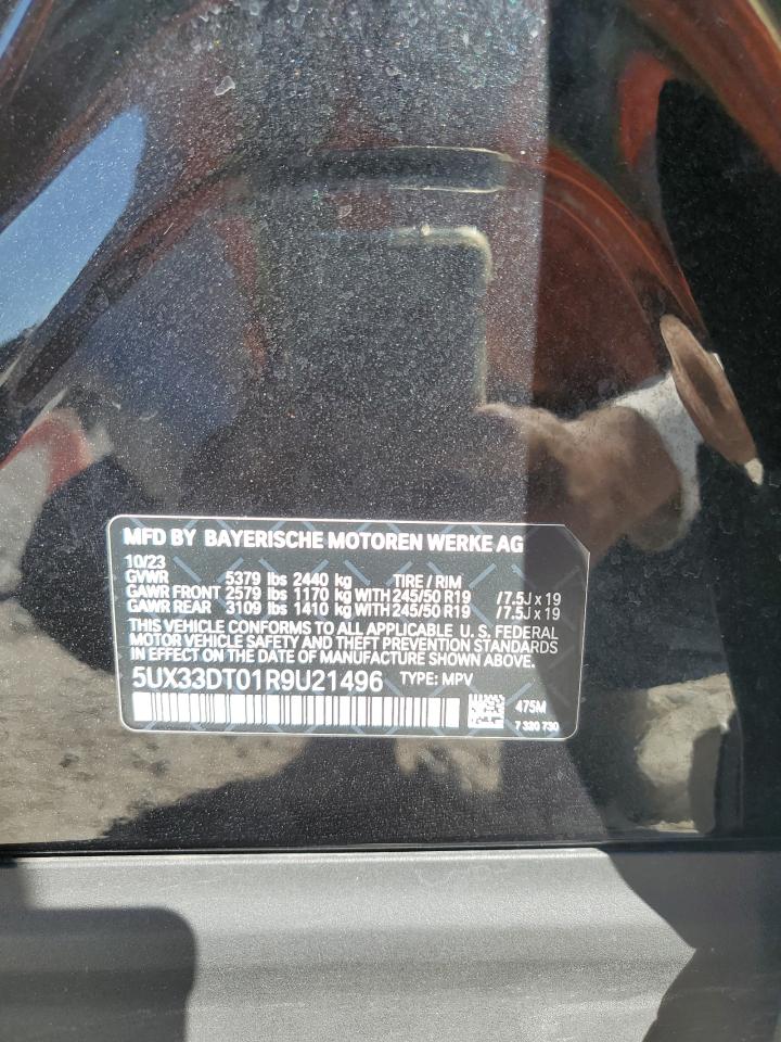 2024 BMW X4 xDrive30I VIN: 5UX33DT01R9U21496 Lot: 87389835