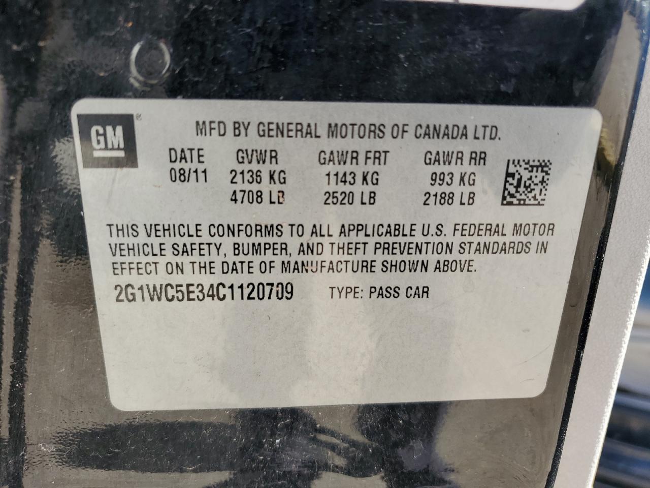 2012 Chevrolet Impala Ltz VIN: 2G1WC5E34C1120709 Lot: 85337945