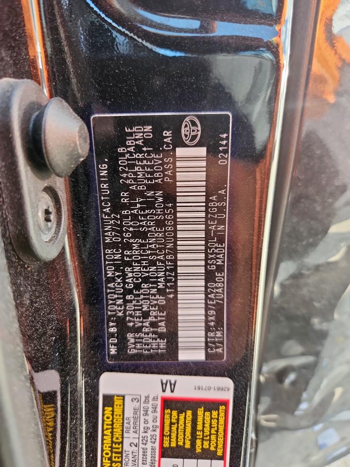 2022 Toyota Avalon Xle VIN: 4T1JZ1FB7NU086654 Lot: 84479245