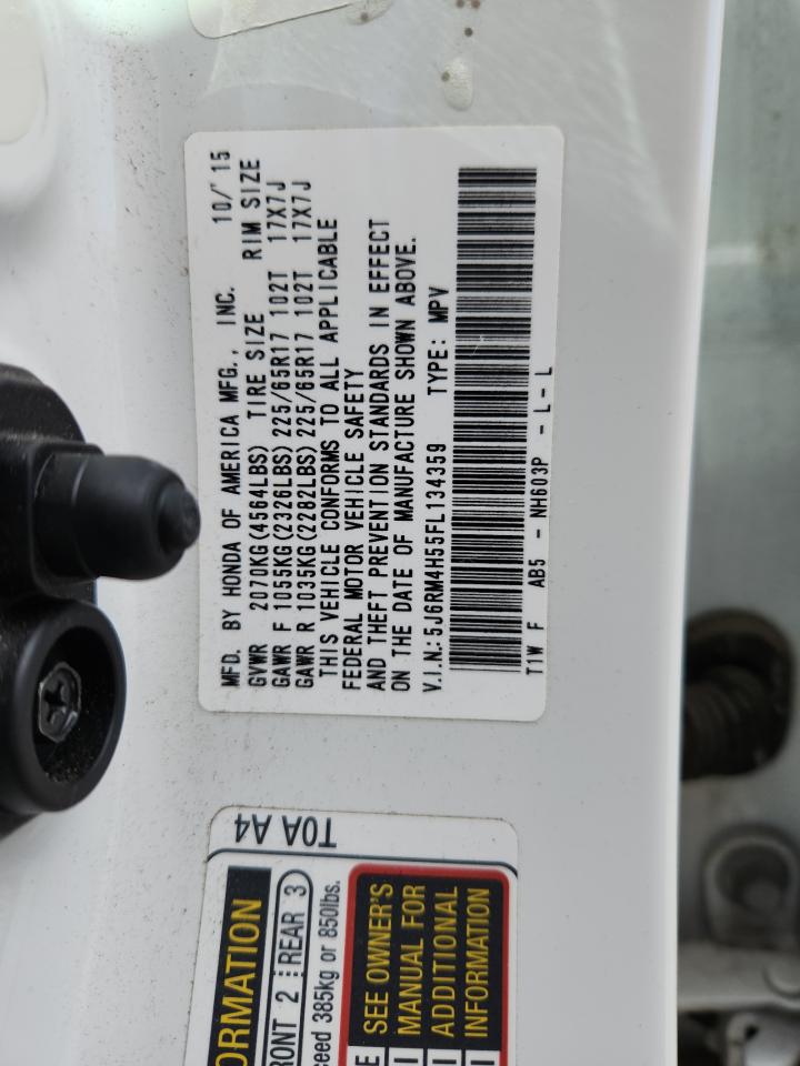 2015 Honda Cr-V Ex VIN: 5J6RM4H55FL134359 Lot: 89914015