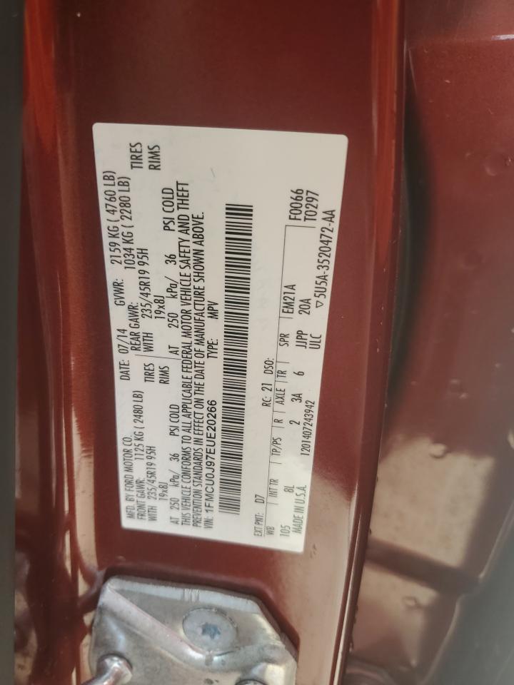 2014 Ford Escape Titanium VIN: 1FMCU0J97EUE20266 Lot: 85145925