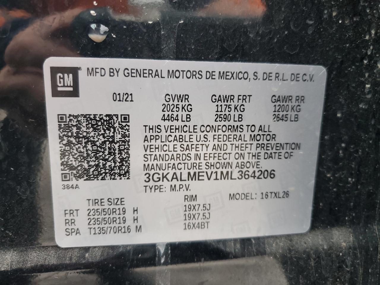 2021 GMC Terrain Sle VIN: 3GKALMEV1ML364206 Lot: 89841945