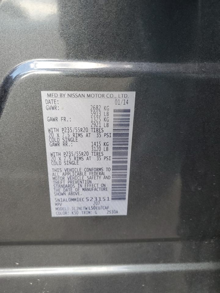 2014 Infiniti Qx60 VIN: 5N1AL0MM1EC523151 Lot: 89516275