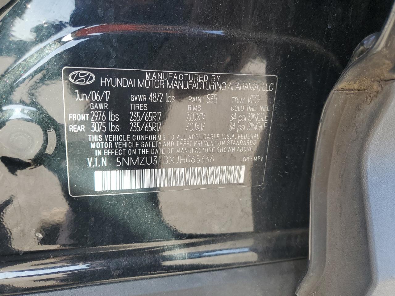 2018 Hyundai Santa Fe Sport VIN: 5NMZU3LBXJH065336 Lot: 81873725