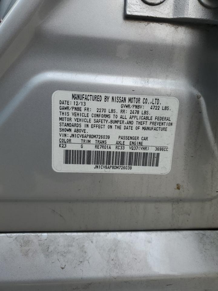 2013 Infiniti G37 Base VIN: JN1CV6AP8DM726039 Lot: 89520915