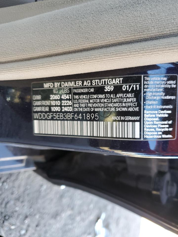 2011 Mercedes-Benz C 300 VIN: WDDGF5EB3BF641895 Lot: 87280515