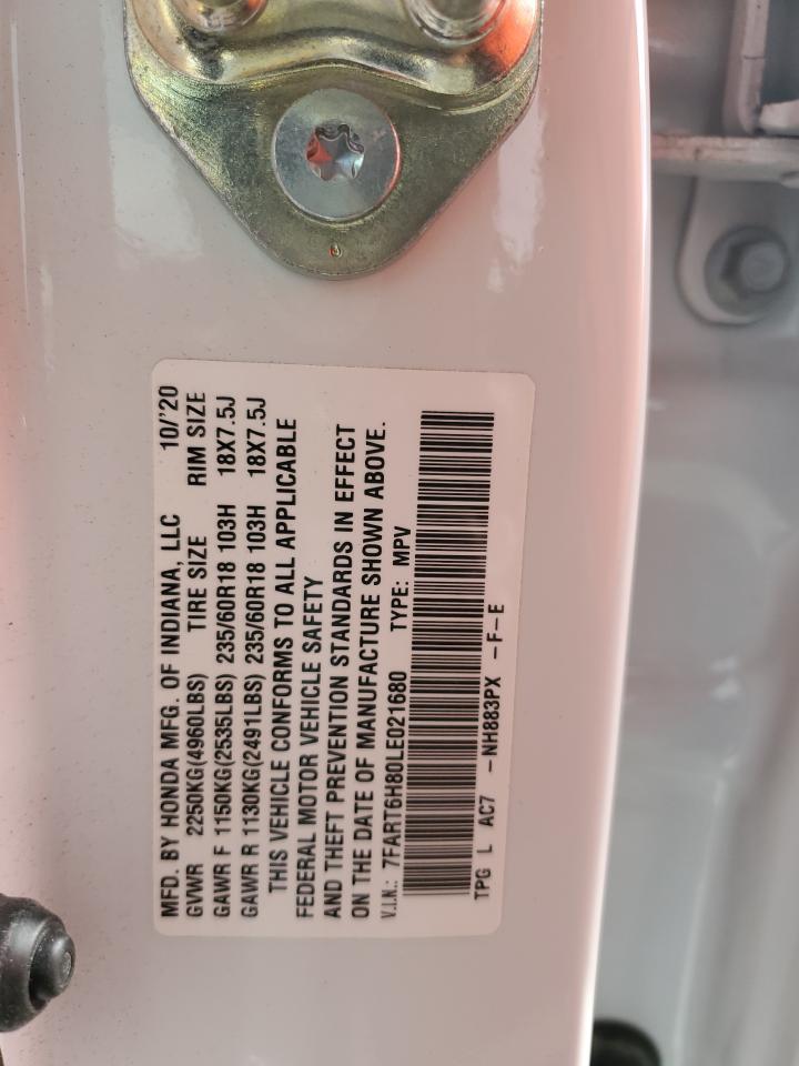 2020 Honda Cr-V Exl VIN: 7FART6H80LE021680 Lot: 81927645