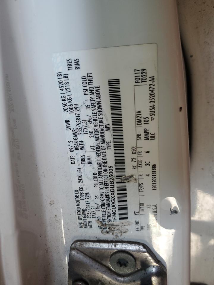 2013 Ford Escape Se VIN: 1FMCU0GXXDUB25005 Lot: 86600805