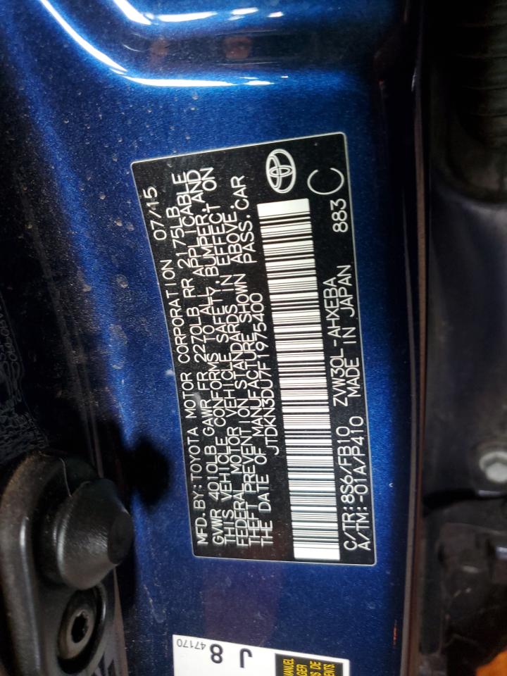 2015 Toyota Prius VIN: JTDKN3DU7F1975400 Lot: 82179445