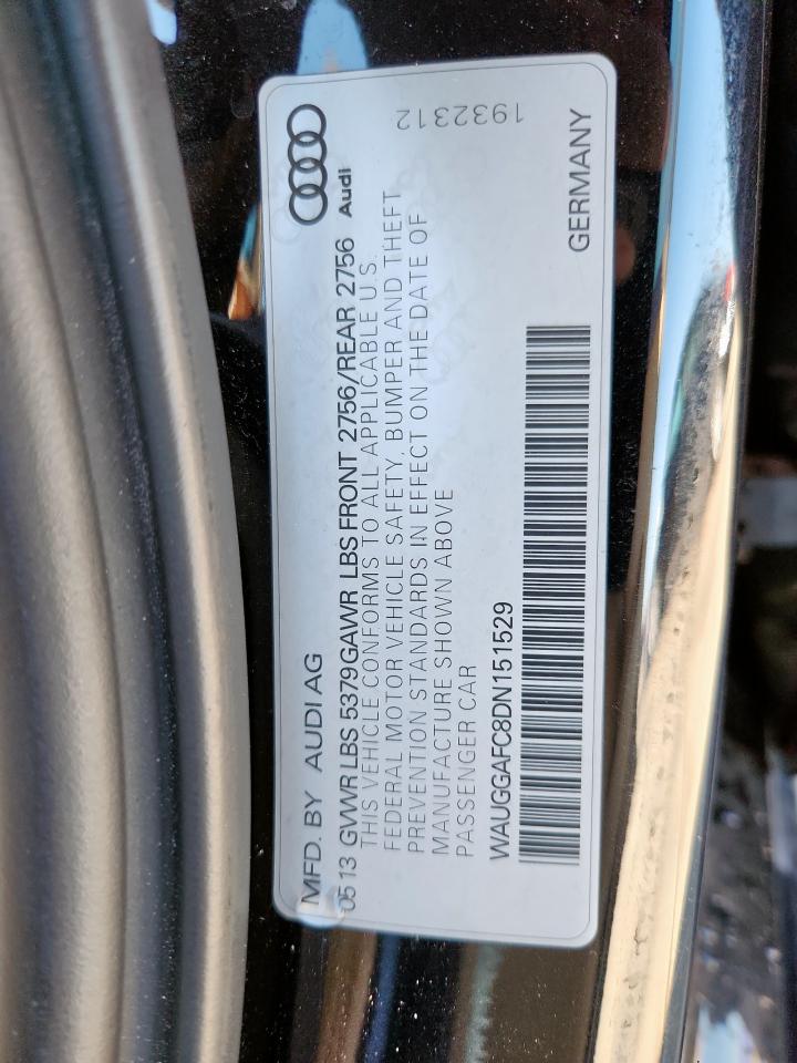 2013 Audi A6 Premium Plus VIN: WAUGGAFC8DN151529 Lot: 85958725