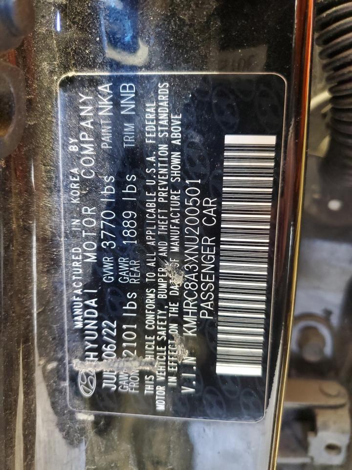 2022 Hyundai Venue Sel VIN: KMHRC8A3XNU200501 Lot: 86133315