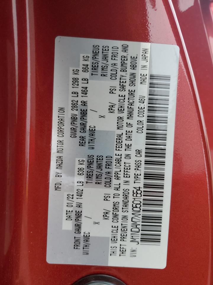 2022 Mazda Mx-5 Miata Grand Touring VIN: JM1NDAM7XN0501654 Lot: 85205545