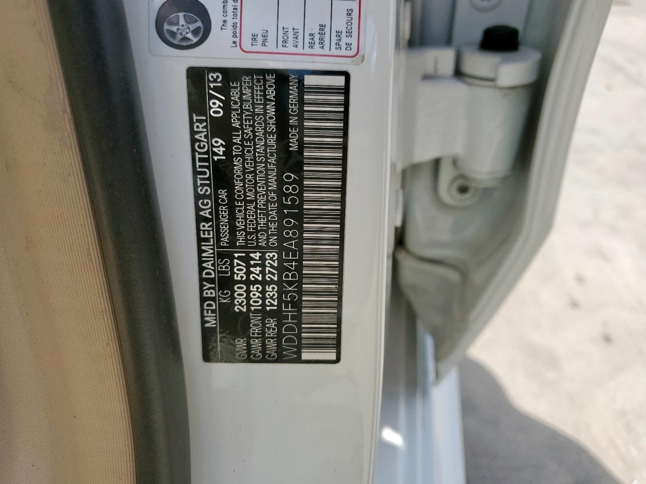 2014 Mercedes-Benz E 350 VIN: WDDHF5KB4EA891589 Lot: 82314665