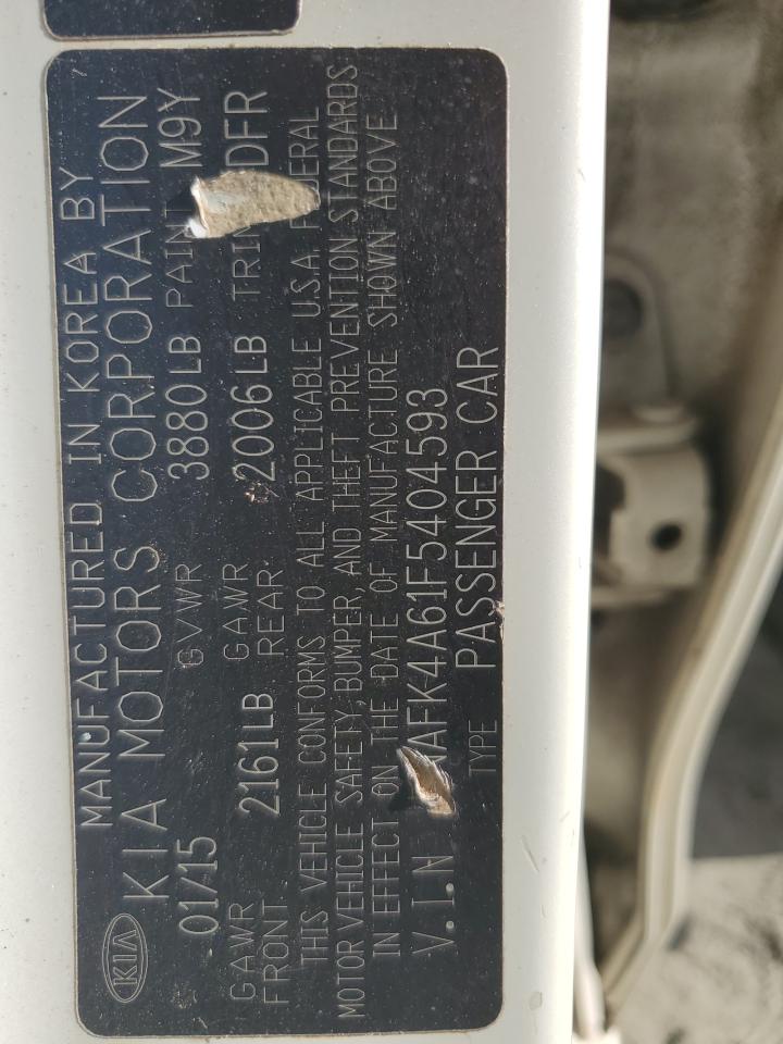 2015 Kia Forte Lx VIN: KNAFK4A61F5404593 Lot: 85376805