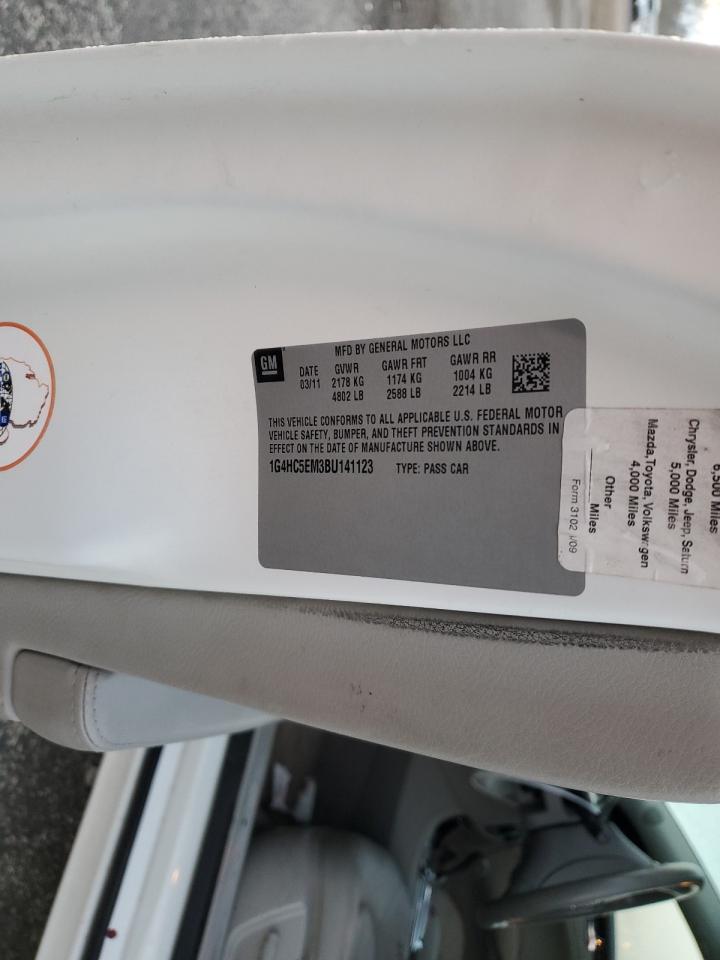 2011 Buick Lucerne Cxl VIN: 1G4HC5EM3BU141123 Lot: 90023865