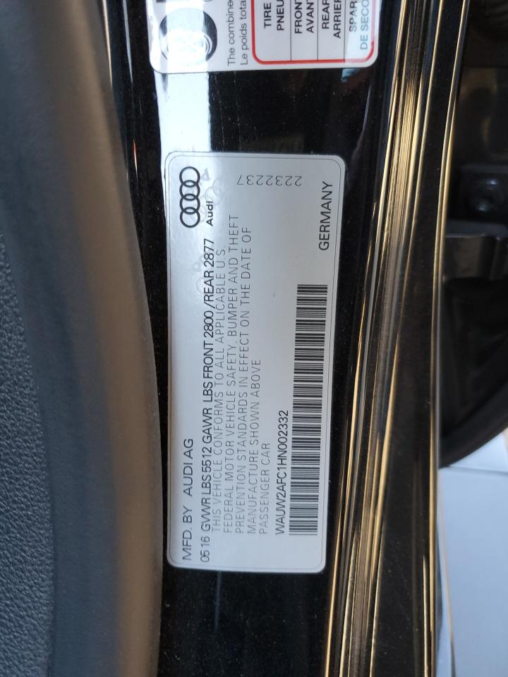 2017 Audi A7 Premium Plus VIN: WAUW2AFC1HN002332 Lot: 90067575