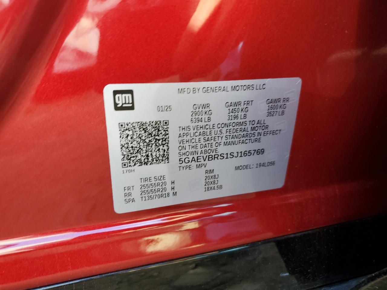 2025 Buick Enclave Sport Touring VIN: 5GAEVBRS1SJ165769 Lot: 89831665