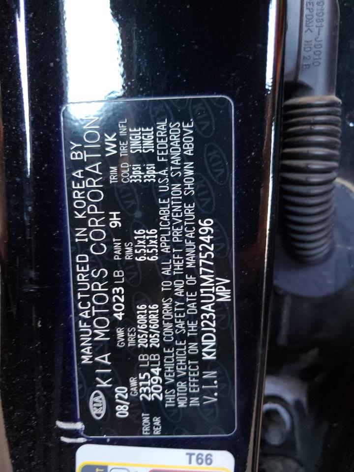 2021 Kia Soul Lx VIN: KNDJ23AU1M7752496 Lot: 87468825