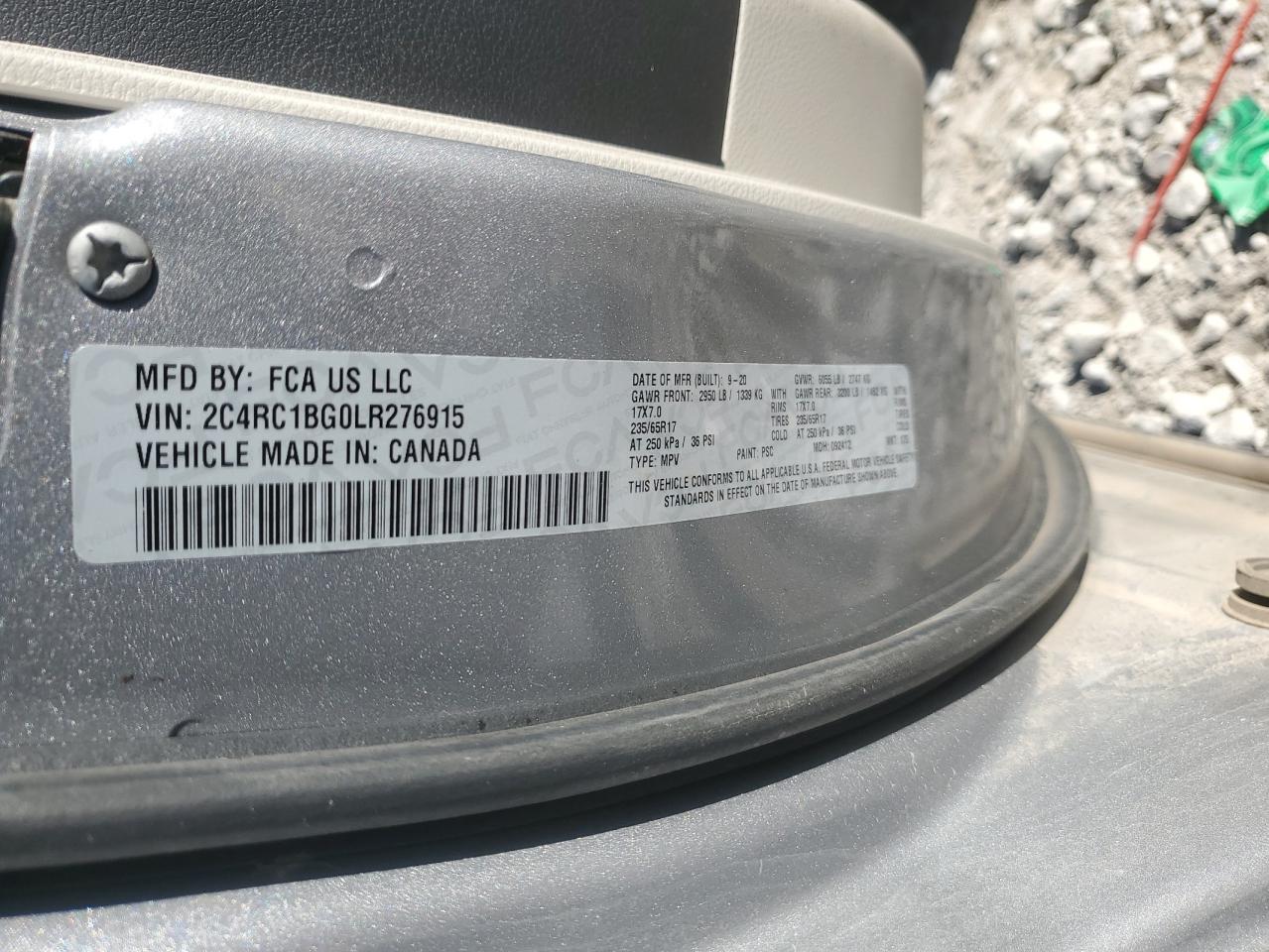 2020 Chrysler Pacifica Touring L VIN: 2C4RC1BG0LR276915 Lot: 89736745