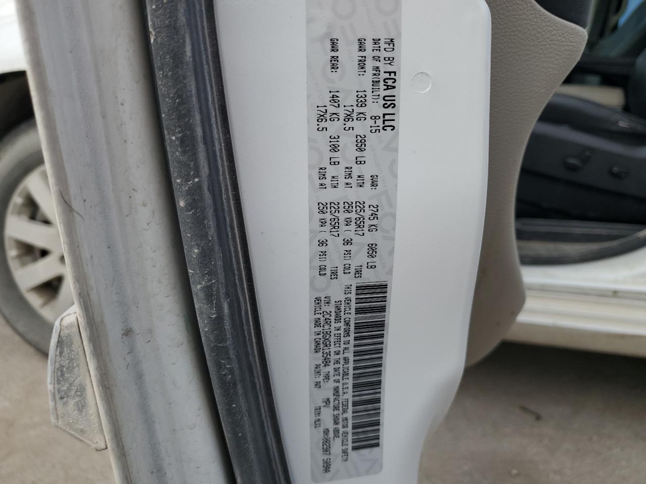 2016 Chrysler Town & Country Touring VIN: 2C4RC1BGXGR135484 Lot: 85762675