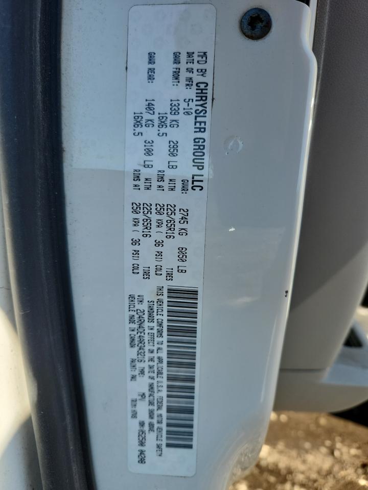 2010 Dodge Grand Caravan Se VIN: 2D4RN4DE4AR343216 Lot: 85478925